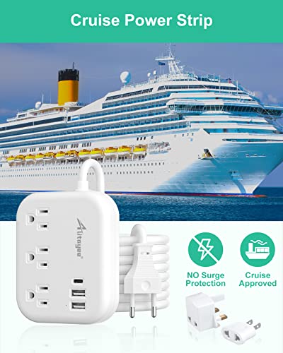 European Travel Plug Adapter, Alitayee EU/UK/US Travel Power Strip with 3 Outlets 3 USB Ports, International Universal Plug Adapter with 3ft Extension Cord to EU UK Italy Spain France Germany Cruise - Image 6