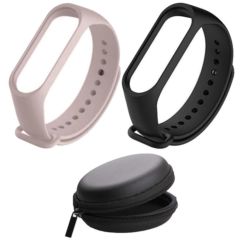 Estrenar Grey and Black Combo for Mi band 3 & 4 Strap with Storage Case Pouch Original Soft Silicone Adjustable Replacement Wristband Straps Bands Belt for Xiaomi M3 M4 Fitness Band Pack of 2 (B0CWF1BMBQ) Amazon Price History, Amazon Price Tracker