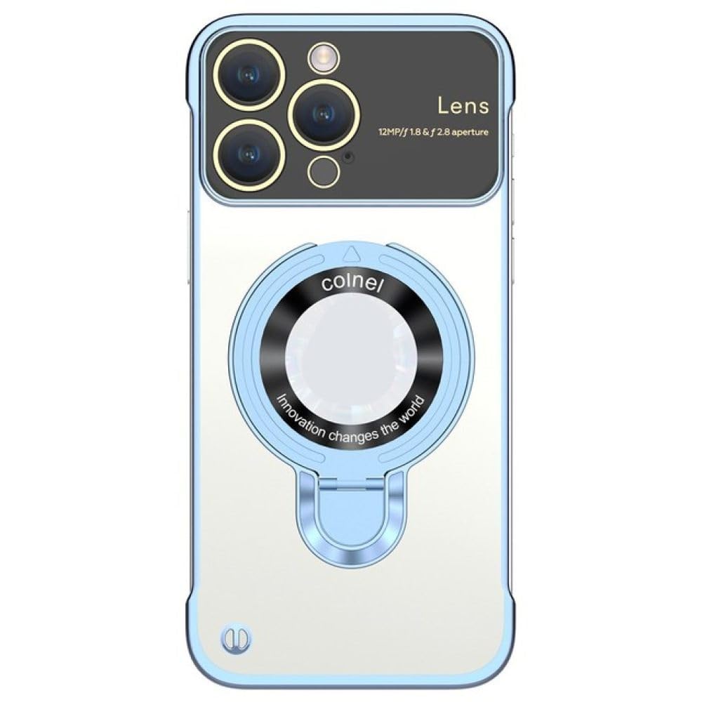 Coque iPhone 14 Pro sans cadre résout la surchauffe avec support magnétique bleu - 8