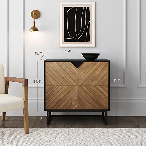 Nathan James Modern Storage, Buffet, Sideboard, Free Standing Accent Cabinet For Hallway, Entryway Or Living Room, 1, Walnut Brown/Black #TOP3