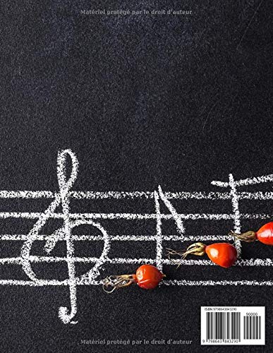 Miniatura 2 de Cahier de Musique Carnet de Partitions I Papier Manuscrit I 12 Portées par page I 100 pages I Grand format A4 I Couverture Moderne I Pour les ...