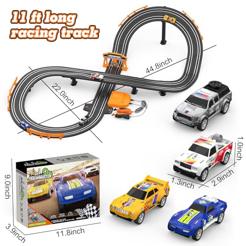 Image of Slot Car Race Track Sets with 1:64 High-Speed Racing Cars, Battery or Electric Car Track, Dual Racing Game Lap Counter Circular Slope Track, Gifts Toys for Boys Kids Age 6 7 8-12
