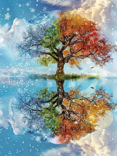 Diamond Painting Arbres 100x130cm : Broderie Diamant T0-684 avec Accessoires