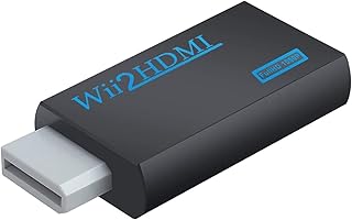 Wii hdmi変換アダプター Wii to HDMI Adapter コンバーター HDMI接続でWiiを1080pに変換出力 3.5mmオーディオ (WIIHDMI本体-ブラック)