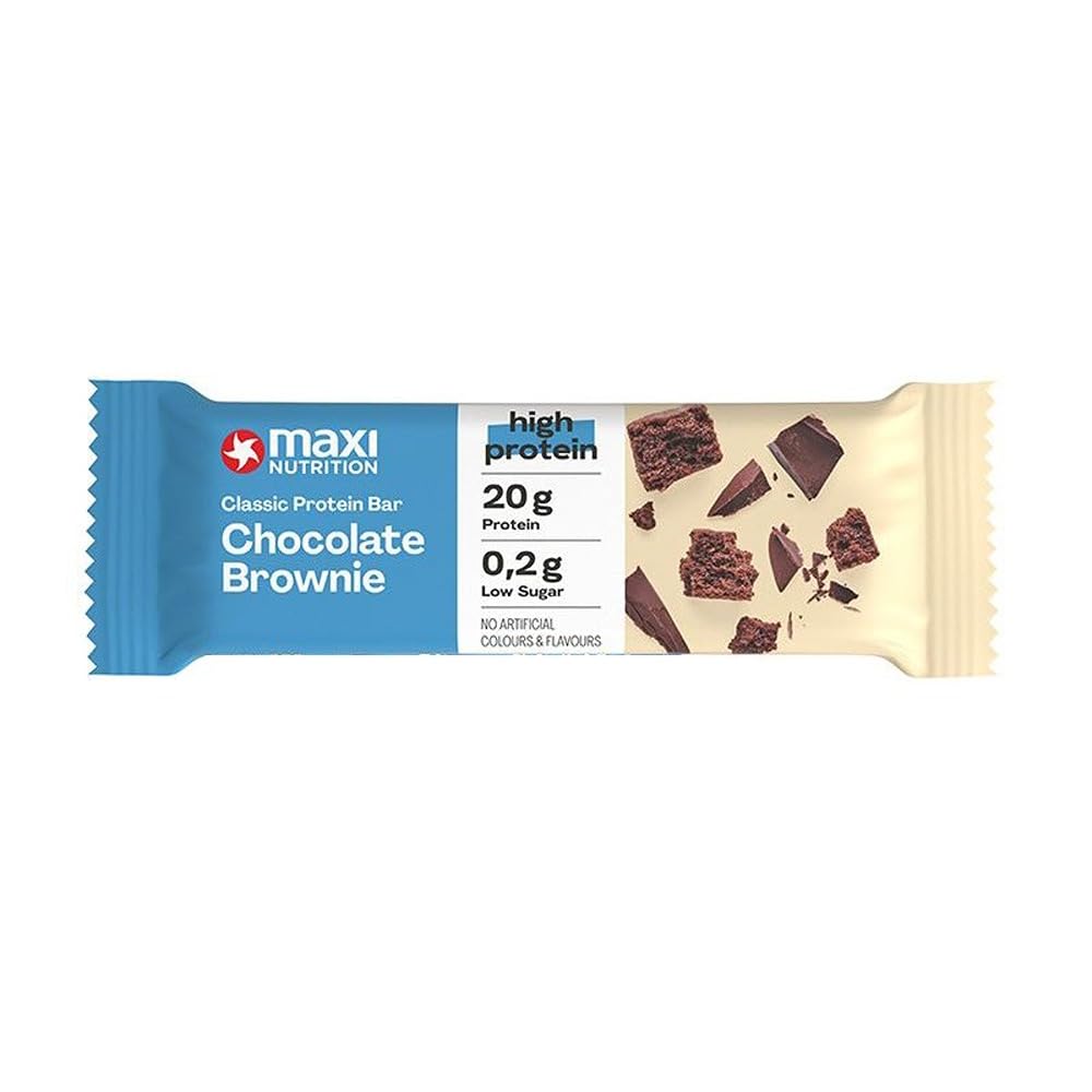 Maxi Nutrition Chocolate Brownie Classic Protein Bar 40 grams | With 20G Of Protein | Low Sugar | No Artificial Flavor & Colours