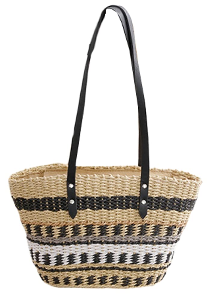 Pocadri Bolso Hobo tejido de paja para mujer, bolso de mano con asa de cuero, gran capacidad, cesta de repollo tejida a mano