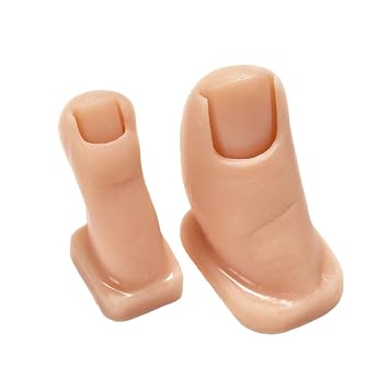 2pcs Silicone Nail Practice Feet for Acrylic Nails Beige