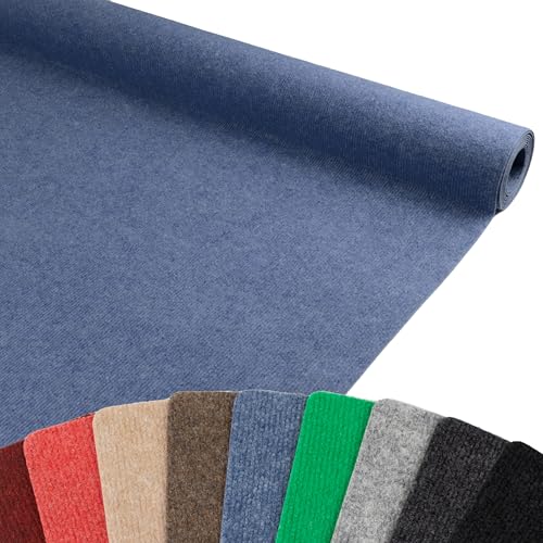 Moquette aiguilletée Rips Malta - Bleu, 2,00m x 6,00m, Moquette au Mètre Réutilisable | Cértifiée avec Résistance au Feu B1 | Moquette Foire Stand