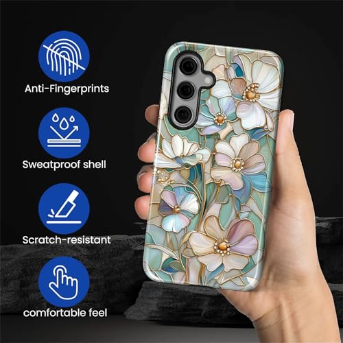 Coque antichoc Samsung S25 protection fleurs résistante aux chutes