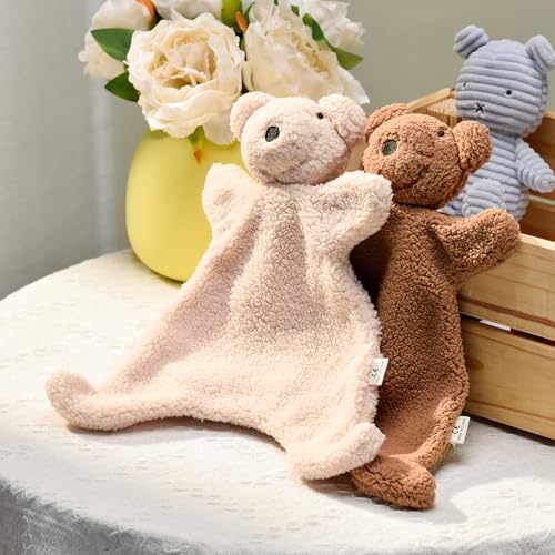 Image of Loveys for Babies,Snuggle Stuffed Animals Toy Girl & Boy, Soft Security Blanket,Bear Lovey Comforter Toy for Babies 0-12months,Baby Gifts for Infant and Toddler(White Bear)