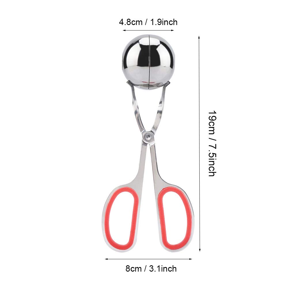 TOPINCN Meat Baller, None-Stick Meat Ballers Stainless Steel Ice Tongs, Rice Ball Meatball Maker, Cookie Scoop - Image 3