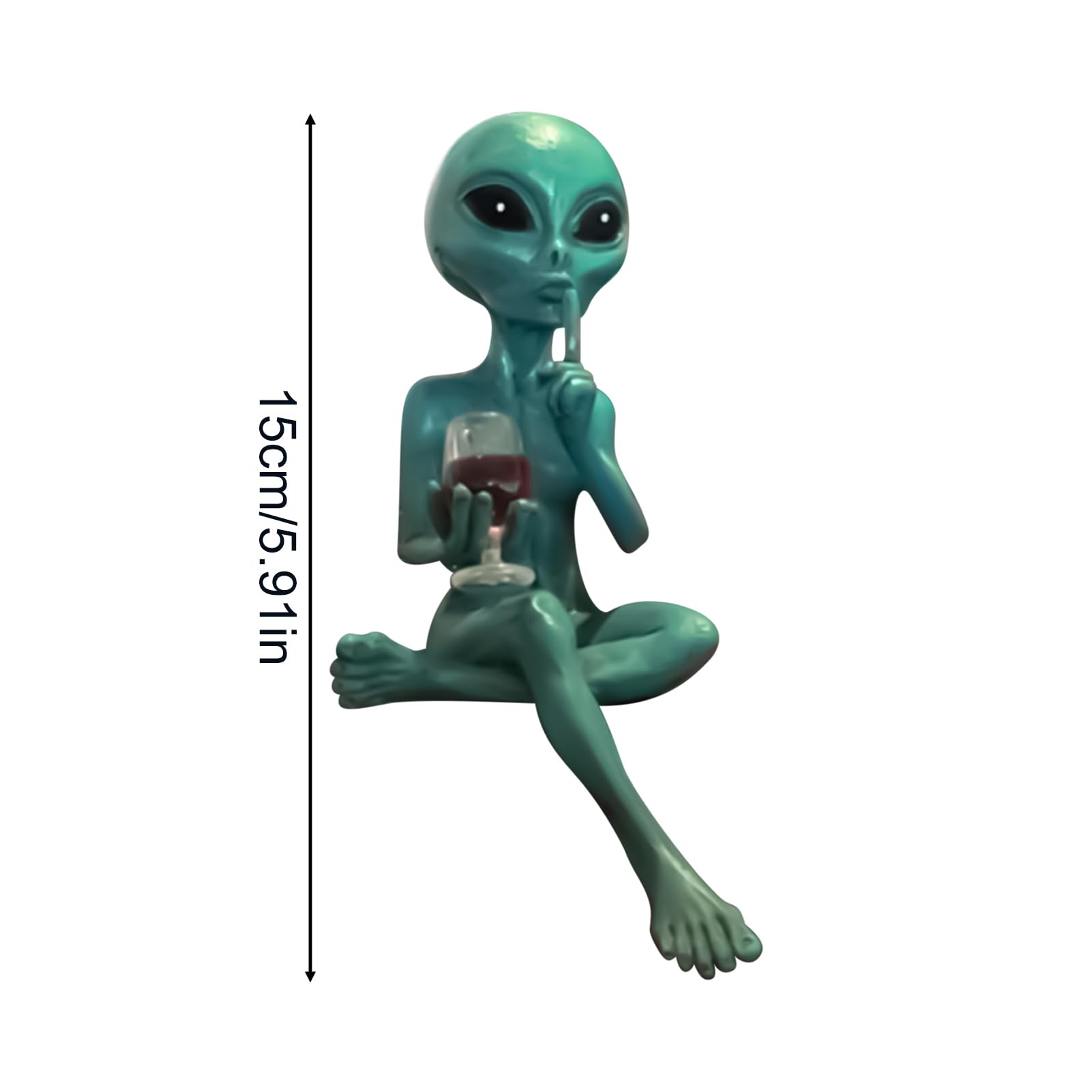 Figurine Alien En Résine – Décoration Jardin/bureau – Verre à La Main – 15 Cm – Cadeau Halloween