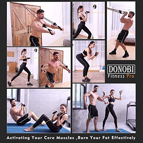 Resistance Bands Set, Donobi 150Lbs Workout Bands for Men Women Fitness,Natural Latex Tension Rope, Resistance Training Exercise Bands,Yoga-Pilates Office Home Gym Workout Fitness Equipment (150) - Thumbnail 5