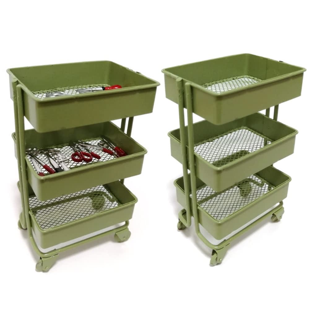 Ruchome Wózki Ręczne 3 Poziomy Mini Wózek Regał Magazynowy Domek Dla Lalek Żelazny Regał Na Kółkach Akcesoria Do Kolekcji Miniaturowy Wózek/D/1Pcs