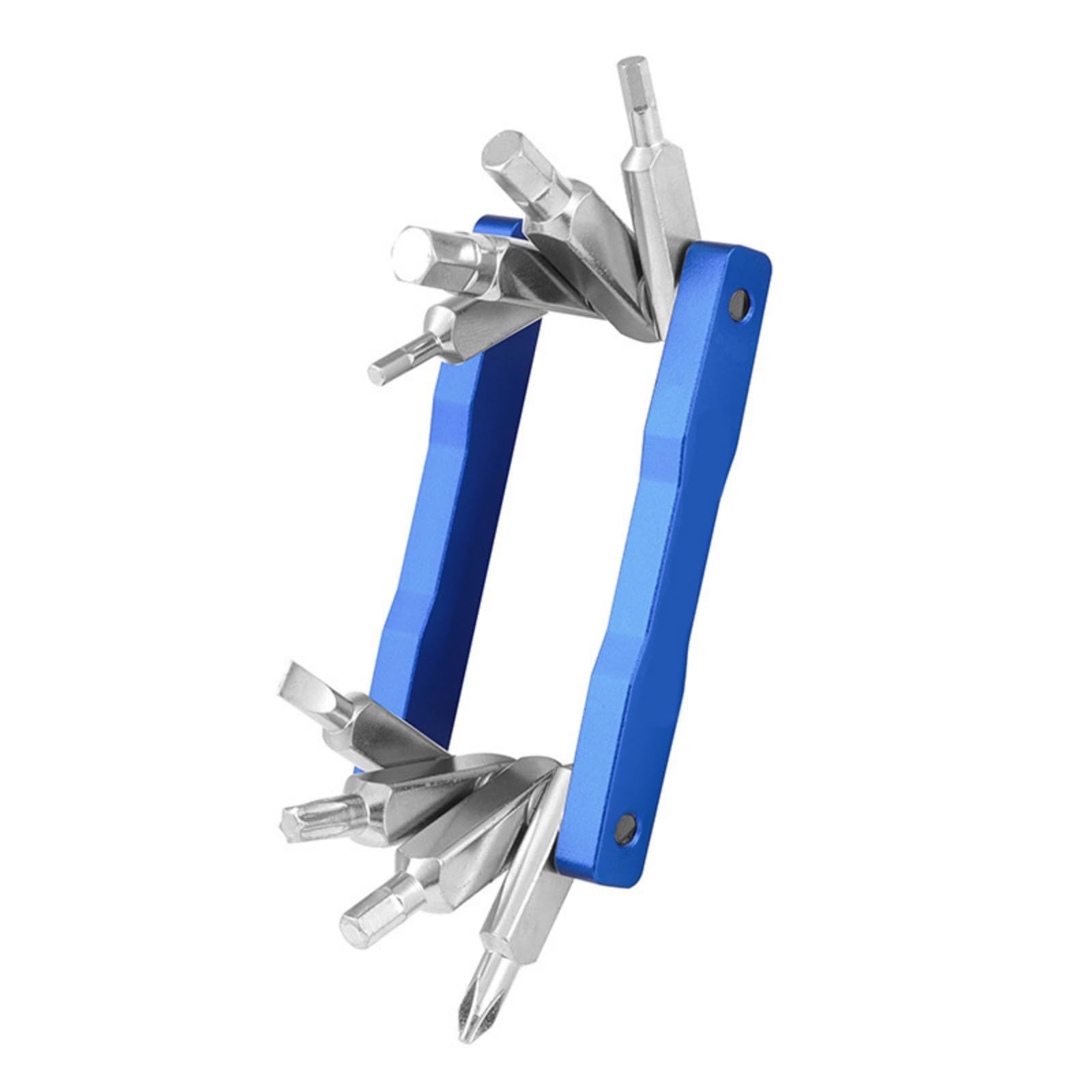 Color Portable Folding Repair with Wrenches Screwdrivers for Cycling Maintenance Portable Folding
