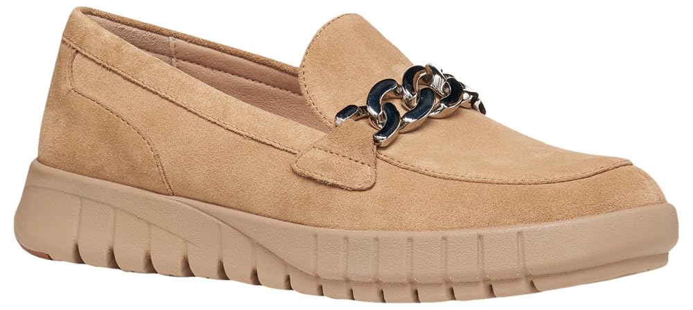 Geox Women's D Flexride A Moccasin, Beige, 38.5 EU