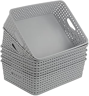 Gitany 6 Pack Desktop Storage Baskets, Plastic Office Baskets, A4 Storage Tray