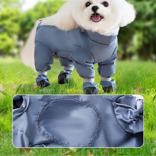 Botas de Cachorro Leggings Conjunto, Calças de Cachorro Ajustáveis ​​à Prova de Intempéries Com Prot