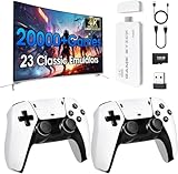 2026 New Edition Retro Wireless Gaming Console 128GB Large Storage 23 Emulators Compatible with 20,000+ Games Dual 2.4GHz Wireless Controllers 4K HD TV Gaming Stick Plug and Play