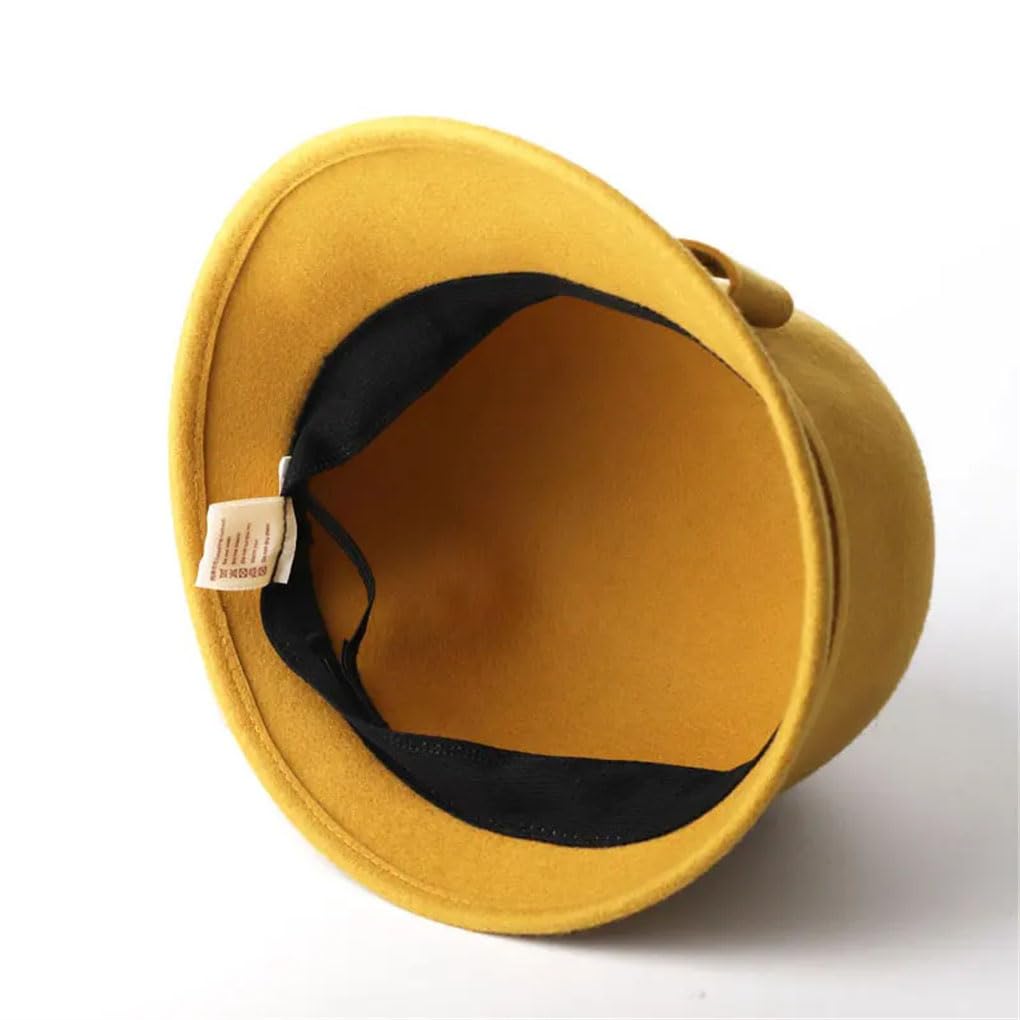 Cappello a cloche da donna in feltro di lana nero con fiocco a tesa larga Fedora cappelli floppy da donna cappelli derby