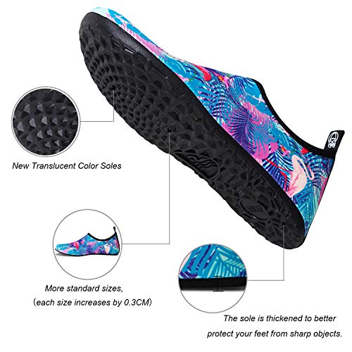 Image of WateLves Water Shoes for Womens Mens Barefoot Quick-Dry Aqua Socks for Beach Swim Surf Yoga Exercise New Translucent Color Soles