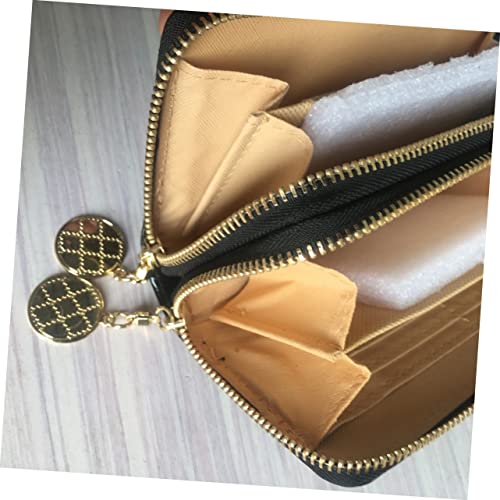 VOSAREA Portable PU Patent Leather Long Zipper Wallet for Women Large Capacity Black Purse with Dual Zippers Durable and Secure Cash Card Coin Holder Stylish and Practical Design3