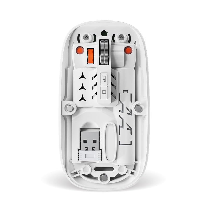 Image of FORIDA Dual Mode Wireless Mouse (2.4G + Bluetooth 5.2), Rechargeable Transparent Silent Mouse with Magnetic Cover, 800 /1000 /1400 DPI for Laptop, PC, Tablet, Multicolor