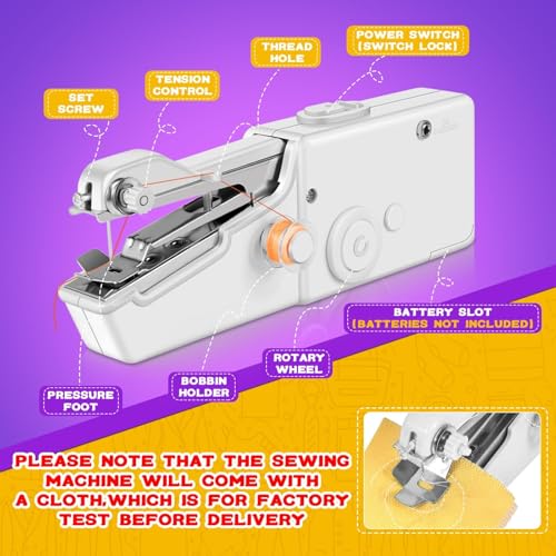 image for Ziploc Mini Sewing Machine with Accessory Kit, Lightweight and Easy Op