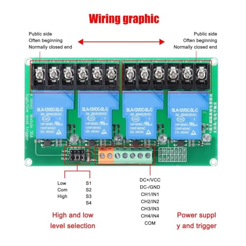 Module de relais à 4 canaux 24V 30A avec isolation optocoupleur pour la sécurité