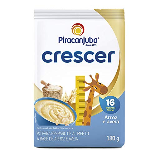 Cereal Infantil Piracanjuba Crescer Arroz Aveia 180g Pouch