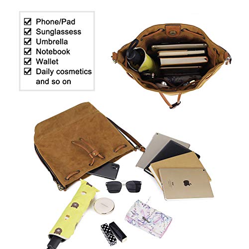 AFKOMST Beuteltasche Damen,Leicht Schultertasche Damen Gross und Sanft Handtasche mit 2 Schulterriemen - Image 7