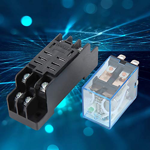 Relé de 8 pines con base LY2NJ 2NO 2NC 10A para paneles de control industriales de 12V 4