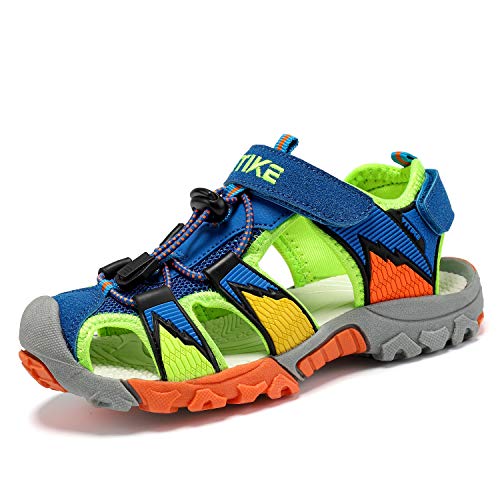 Image of JMFCHI Boys Girls Kids Closed Toe Sports Sandals Summer Water Shoes | Little /Big Kid,Comfortable lightweight,Non-slip soft sole,Hook-and-loop closure,Easy wear,Anti-collision toe,Daily casual