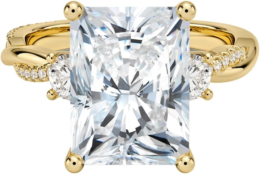 1-5 CT Twisted Vine Three Stone Diamond Wedding Anniversary Engagement Ring 10k 14k 18k Gold & 925 Sterling Silver Solitaire Moissanite Ring Christmas Gift For Her