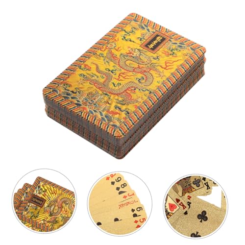 BESTonZON 5 Packungen Goldfolien Spielkarten Festival Requisiten Tischkarten Tricks Requisiten Brettspiel Pokerkarten Requisiten Pokerkarten Standard Spielkarten Pokertisch Trick – Bild 8