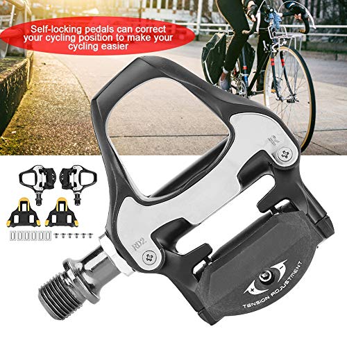 image for Vbestlife Road Bike Pedals with Cleats 1 Pair Aluminum Alloy Float Sel