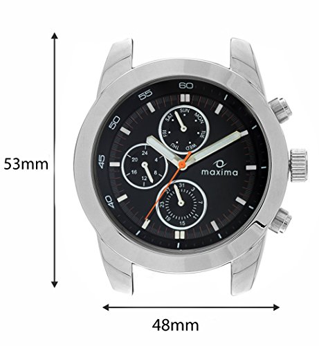 Image of Maxima Brass Attivo Multifunction White Dial Analog Watch for Men -27141Cmgi, Silver Band