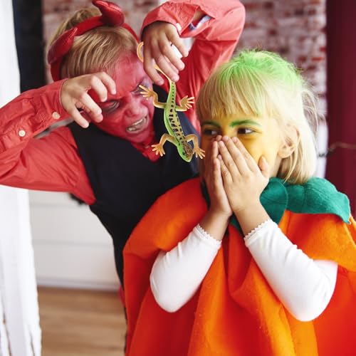 JSMTKJ Realistische Eidechse Spielzeug - 2 Stücke Bunte Plastik Modelle für Kinder, Halloween und April Fools Day Prop