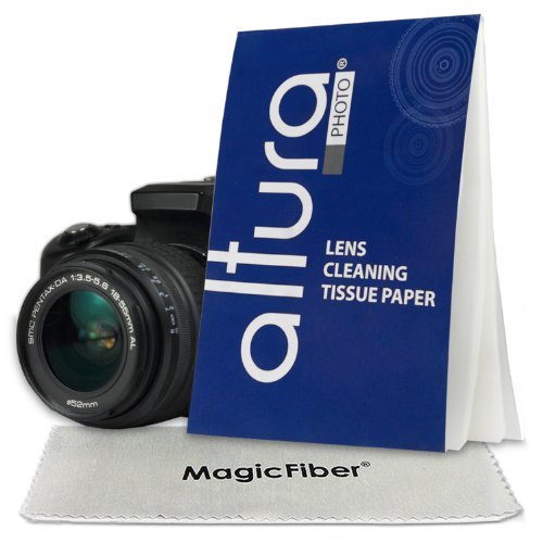 (750 Sheets / 15 Booklets) - Altura Photo Lens Cleaning Tissue Paper + MagicFiber Microfiber Cleaning Cloth