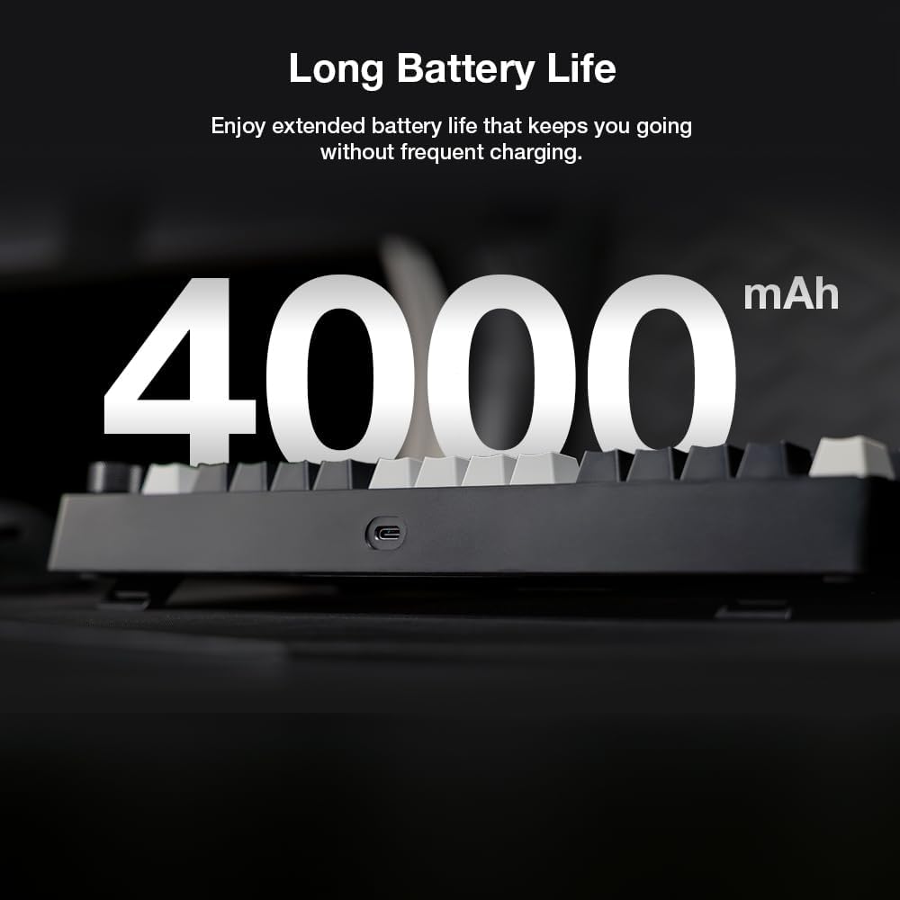 Keyboard with 4000mAh battery capacity highlighted