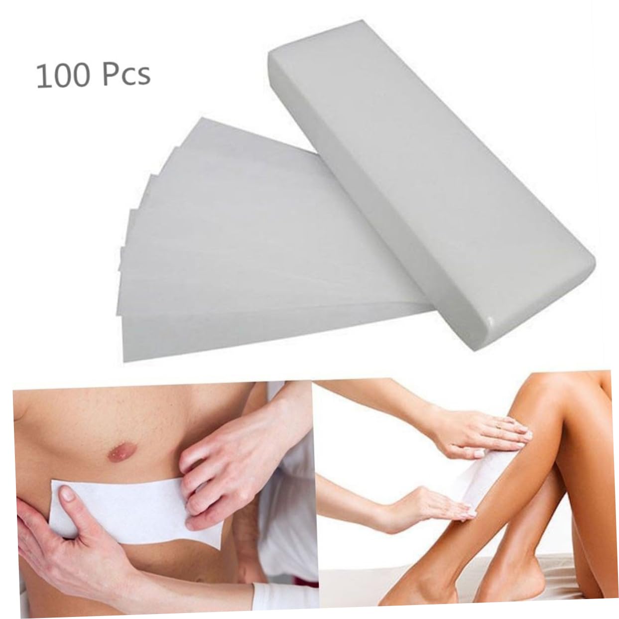 MERRYHAPY 100pcs Nonwoven Hair Removal Wax Strips for Facial Use Soft Flexible and Strong Depilatory Strips for Professional Waxing Sessions