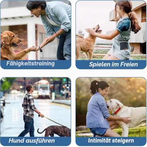Leckerlibeutel für Hunde, Freihändige Hundeleckerlitasche mit Karabiner, Kleine Futterbeutel für das Hundetraining, Hundeleckerlitasche Automatischem Verschluss Welpen Leckerlitasche (Schwarz)