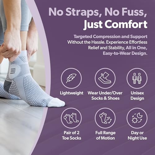 Image of BraceAbility Closed Toe Neuropathy Socks - Diabetic Socks for Women and Men, Foot Pain Relief, Circulation, Anti-Neuropathy, Foot Fatigue, Compression Nerve Support - 1 Pair (Medium Black)