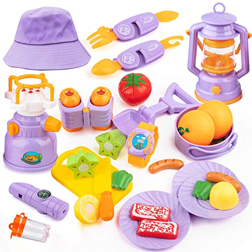Kids Camping Tent Set Toys, MIBOTE 45pcs Pop Up Play Tent with Camping Gear Indoor Outdoor Pretend Play Set for Toddler… - Image 6