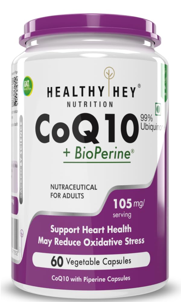 See full amazon price history chart for HealthyHey Nutrition CoQ10 105mg with Bioperine -Supports Heart Health - 60 Veg Capsules HealthyHey Nutrition CoQ10 105mg with Bioperine -Supports Heart Health - 60 Veg Capsules (B07D6L5ZTC) Amazon Price History, Amazon Price Tracker