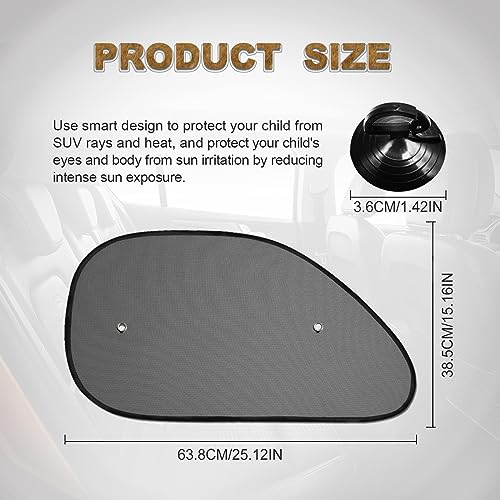 2 Pack Car Side Window Sun Shade, Glare and UV Rays Protection for Your Child, with Sun UV Protection, Reduce Damage from Direct Bright Sunlight and Heat Universal Car Window Shade - Thumbnail 2