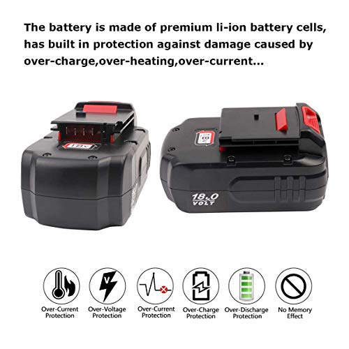 2 Pack 3.6Ah Ni-Mh PC18B Replacement for Porter Cable 18V Battery PCC489N PC18B PC18BLEX PCMVC PCXMVC Cordless Drill Batteries