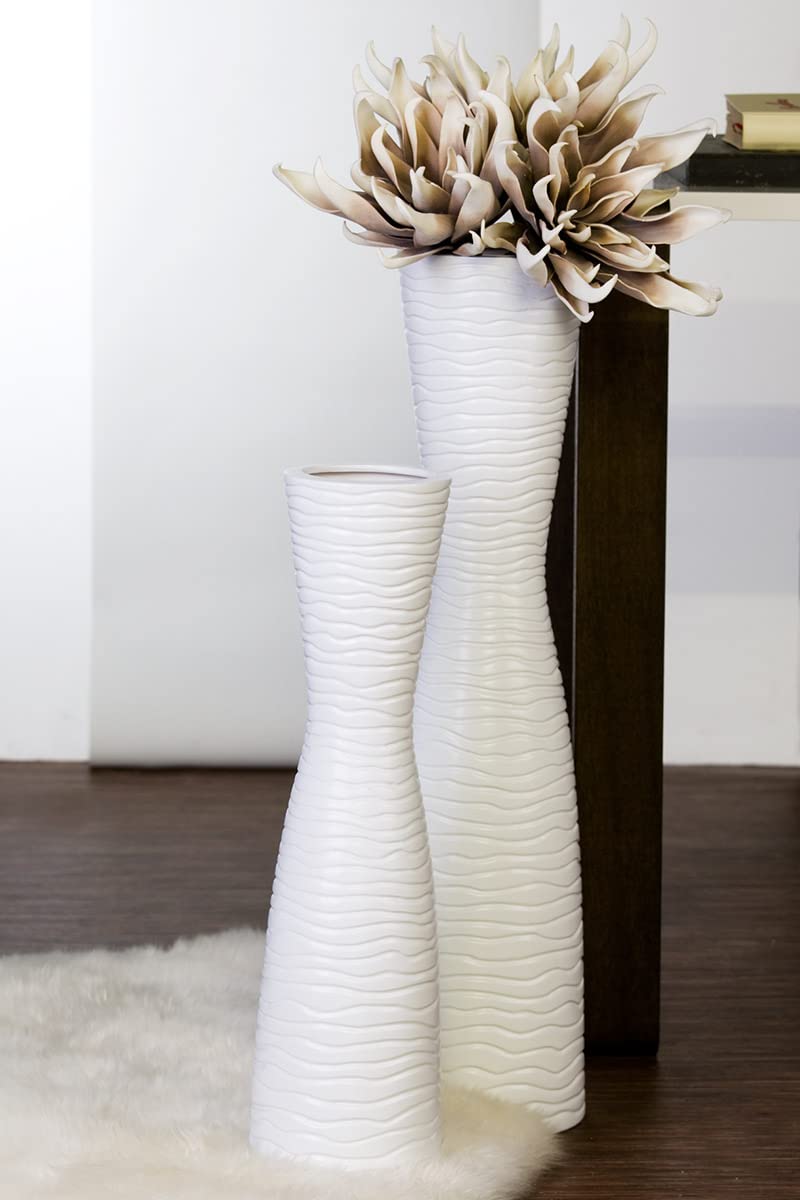 Casablanca Vase Tamera Keramik,weiß,H.77/D.16