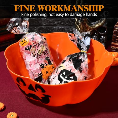 Didiseaon Halloween Candy Bowl: Large Pumpkin Bowl Plastic Candy Dish Pumpkin Lamp Shape Salad Serving Dishes Orange Decoration Plate for Parties and Festive Celebrations - Cosy Home Interiors Didiseaon Halloween Candy Bowl: Large Pumpkin Bowl Plastic Candy Dish Pumpkin Lamp Shape Salad Serving Dishes Orange Decoration Plate for Parties and Festive Celebrations - Image 2