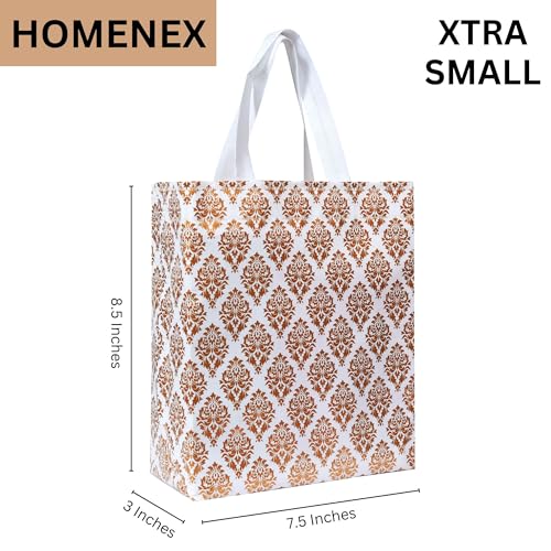 Image of HOMENEX Whiteprint Return Gift Bags for Wedding, Shagun, Festival, Birthday and Other Occasions (Whiteprint Bag)